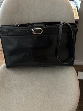 Classic Black Leather Briefcase